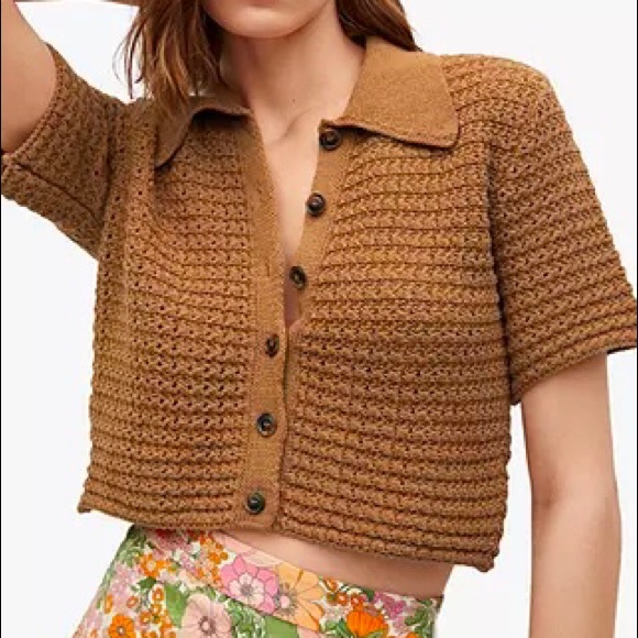 Mango Sweaters - Openwork Knit Top